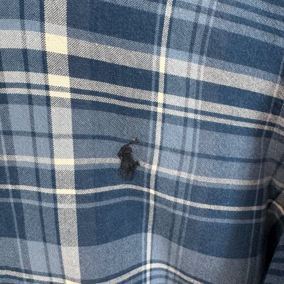 Ralph Lauren Men’s Blue Plaid Button-Up Shirt Size Medium | Classic Fit - Picture 2 of 4